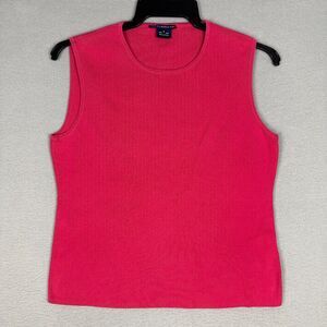 Ralph Lauren Sport Womens Size Medium Sleeveless Knit Tank Top Pink 100% Cotton